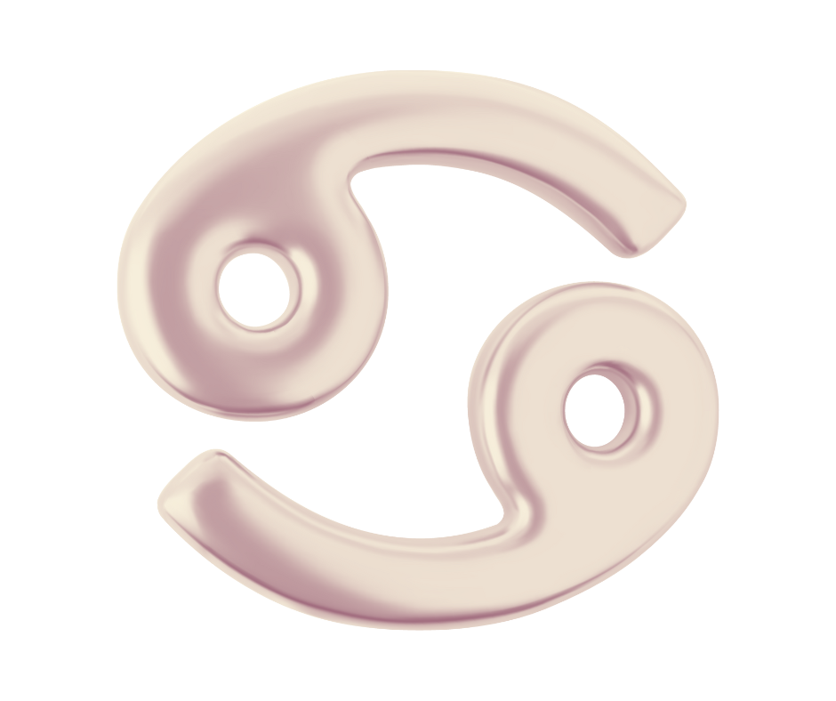 Two pacifiers with circular handles and curved mouthpieces facing each other.