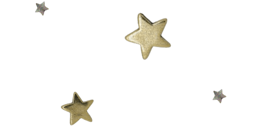 Small and large gold and silver star-shaped confetti pieces.