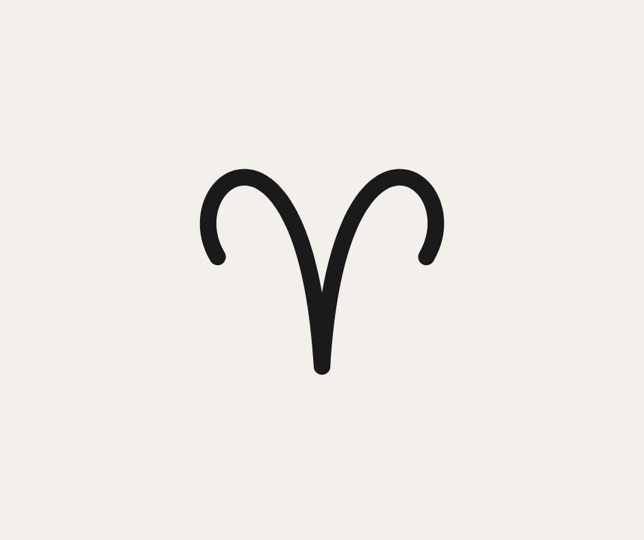 Outline of the Aries zodiac symbol on a white background.