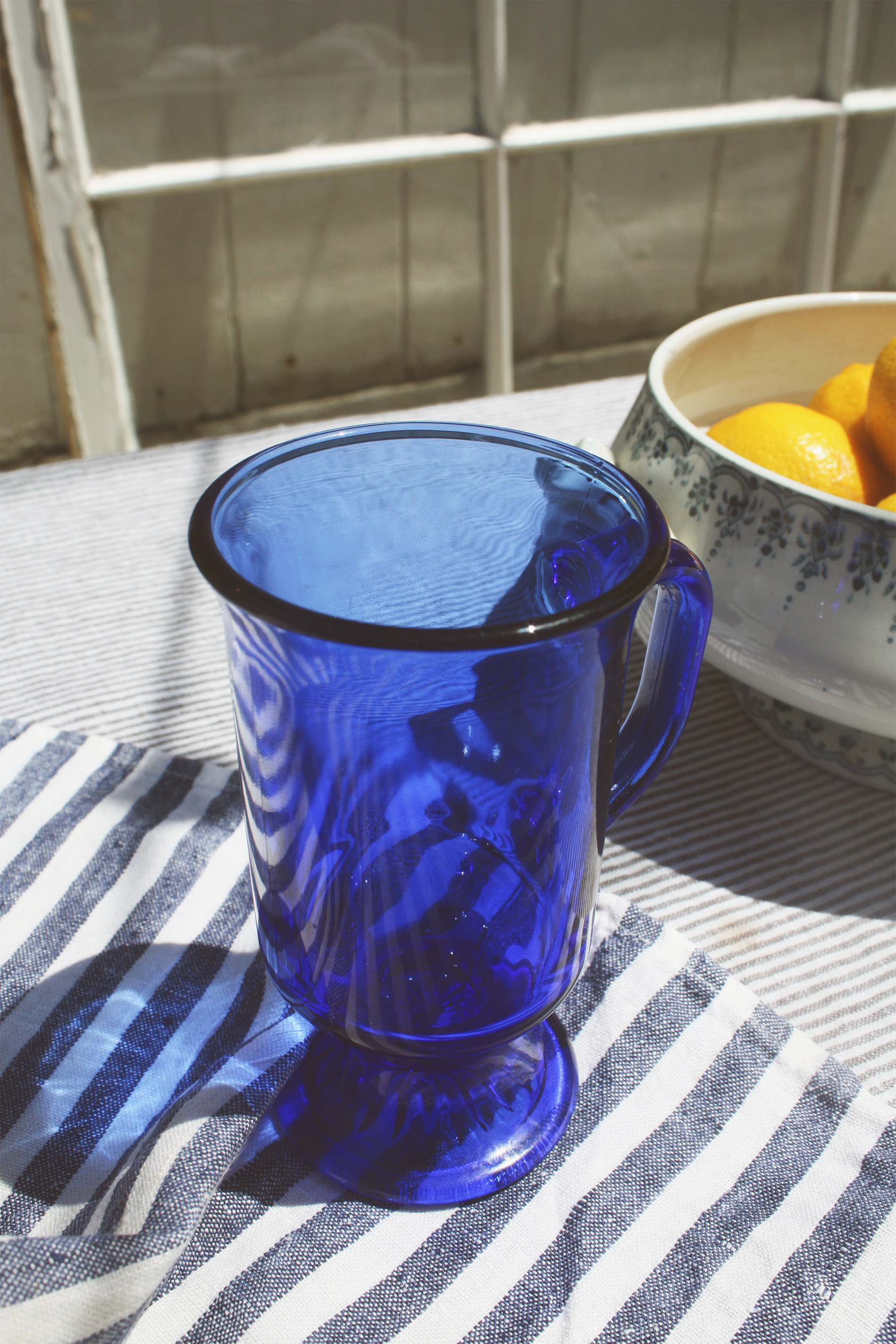 Vintage Anchor Hocking Glass Pedestal Mug