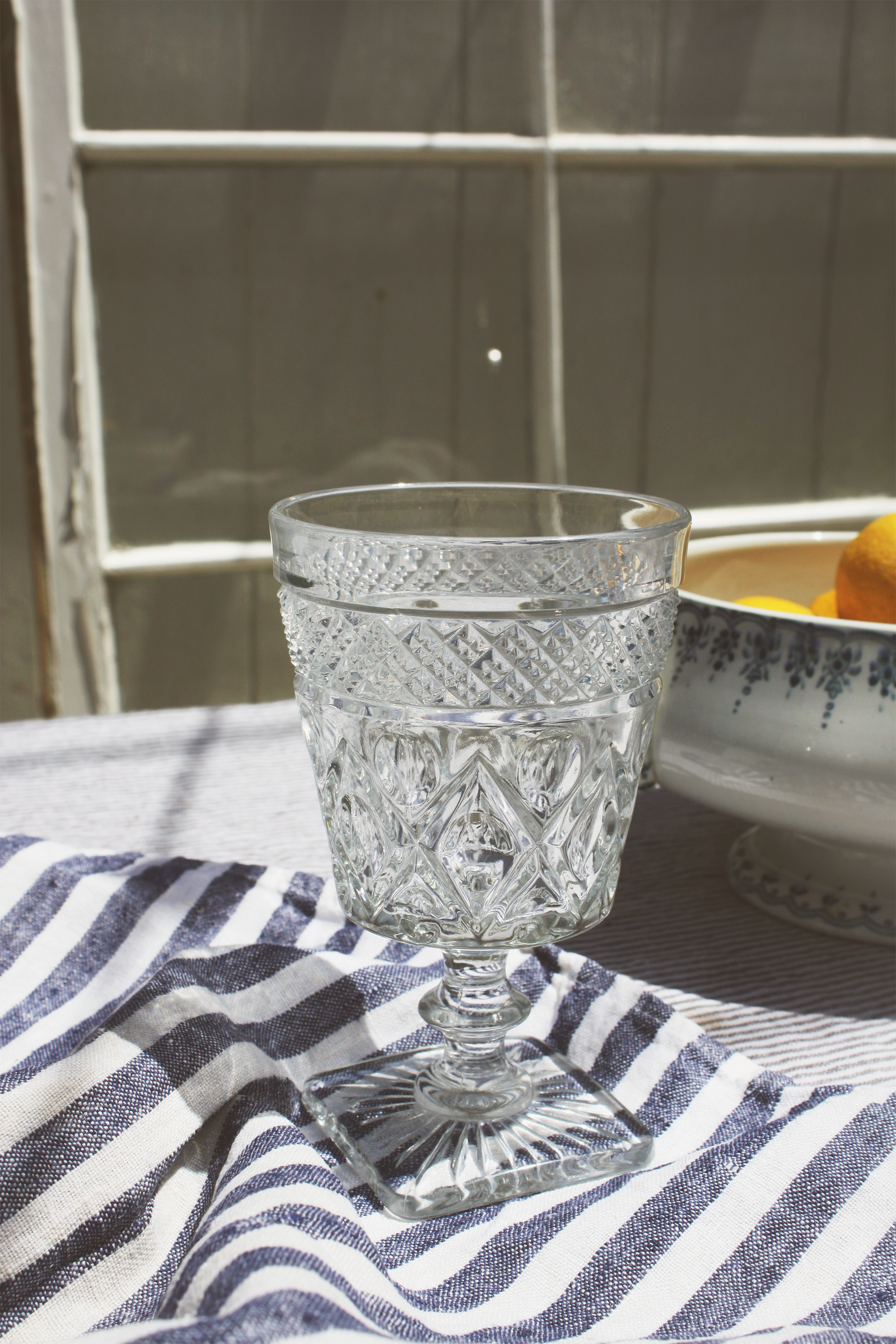 Clear Pressed Glass Goblet