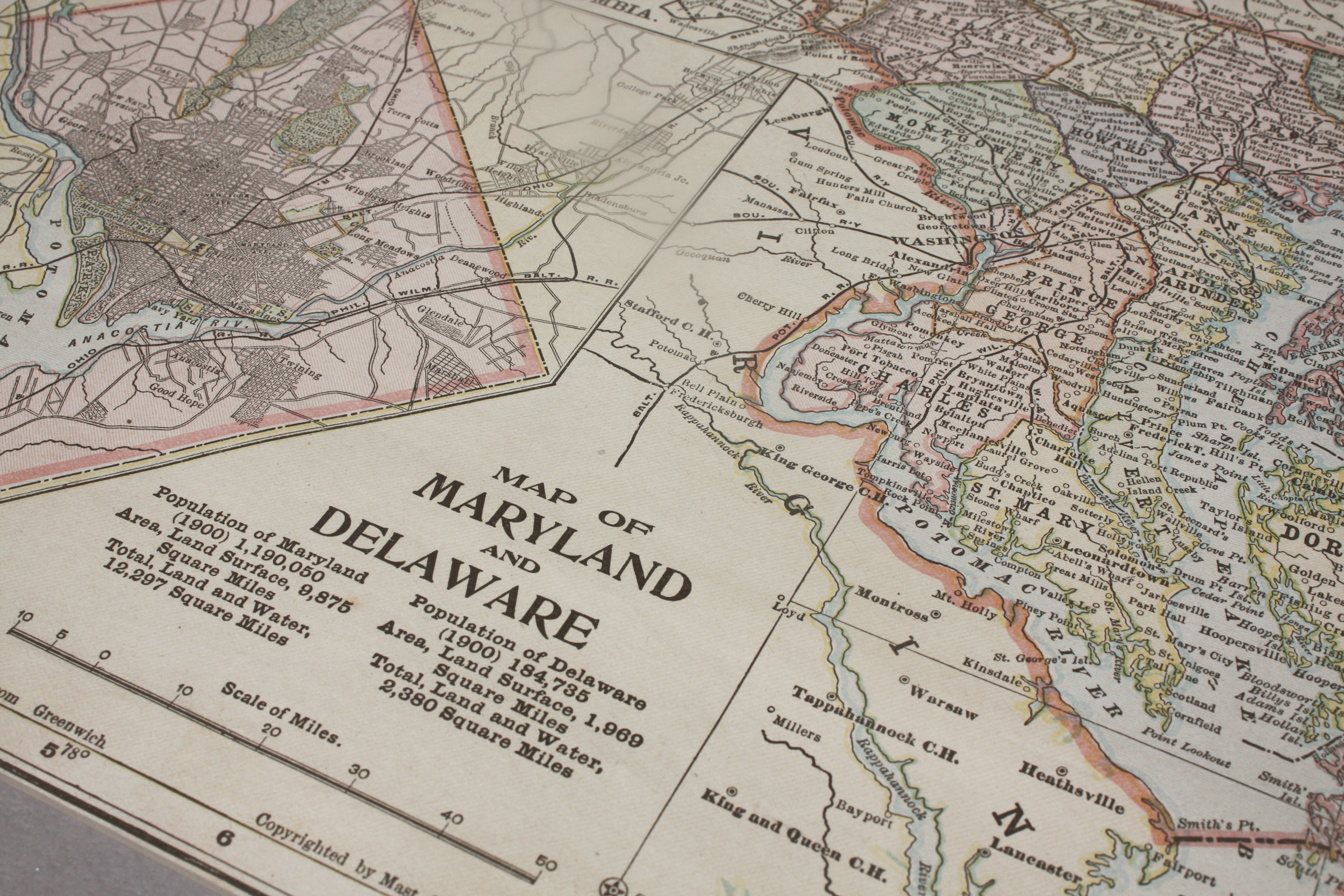 Antique Map of Maryland and Delaware