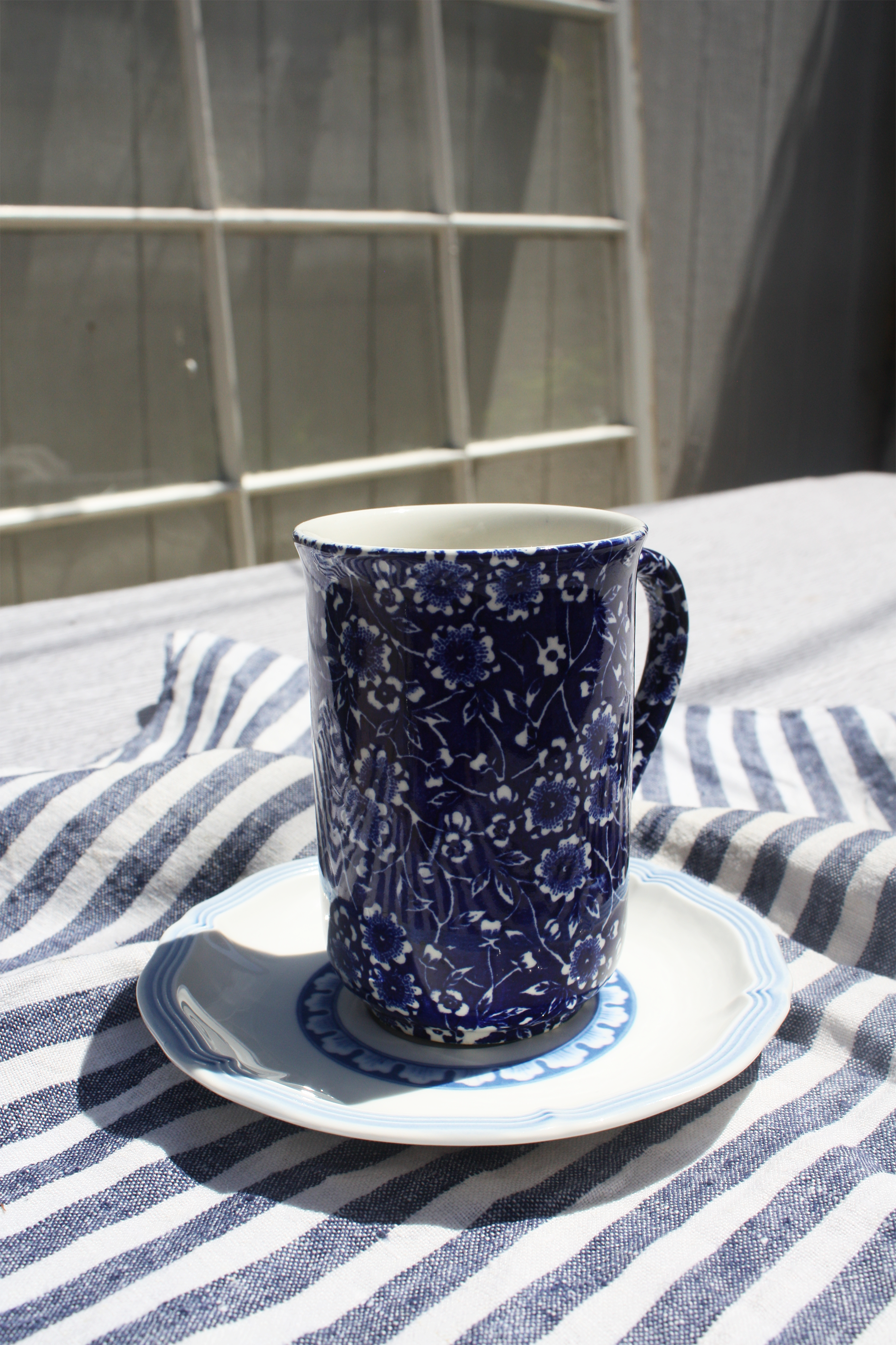 Staffordshire Blue Calico Mug