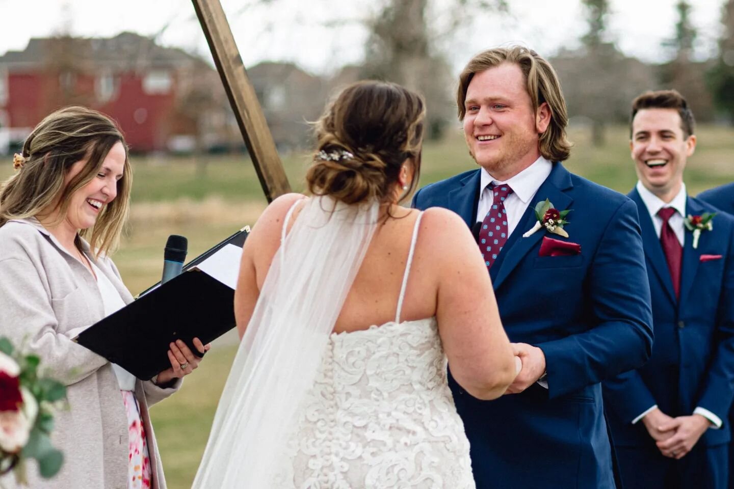 Back at it with the Timbit bribes 🤣 this ceremony is one I'll never forget... getting to marry friends will always be a major highlight of this wild and crazy gig. Thank you for trusting me V &amp; T!