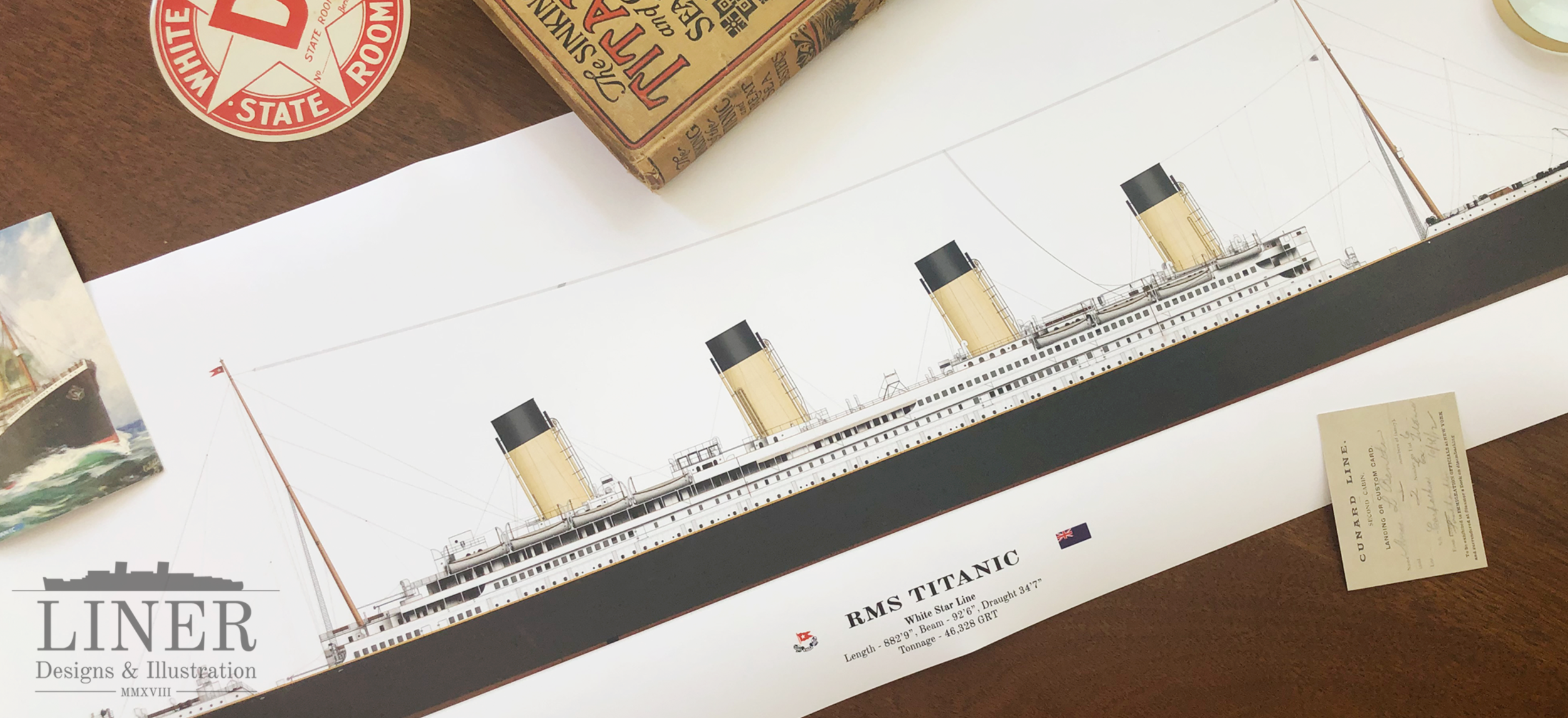 Poster of the RMS Titanic by Liner Designs, available Here