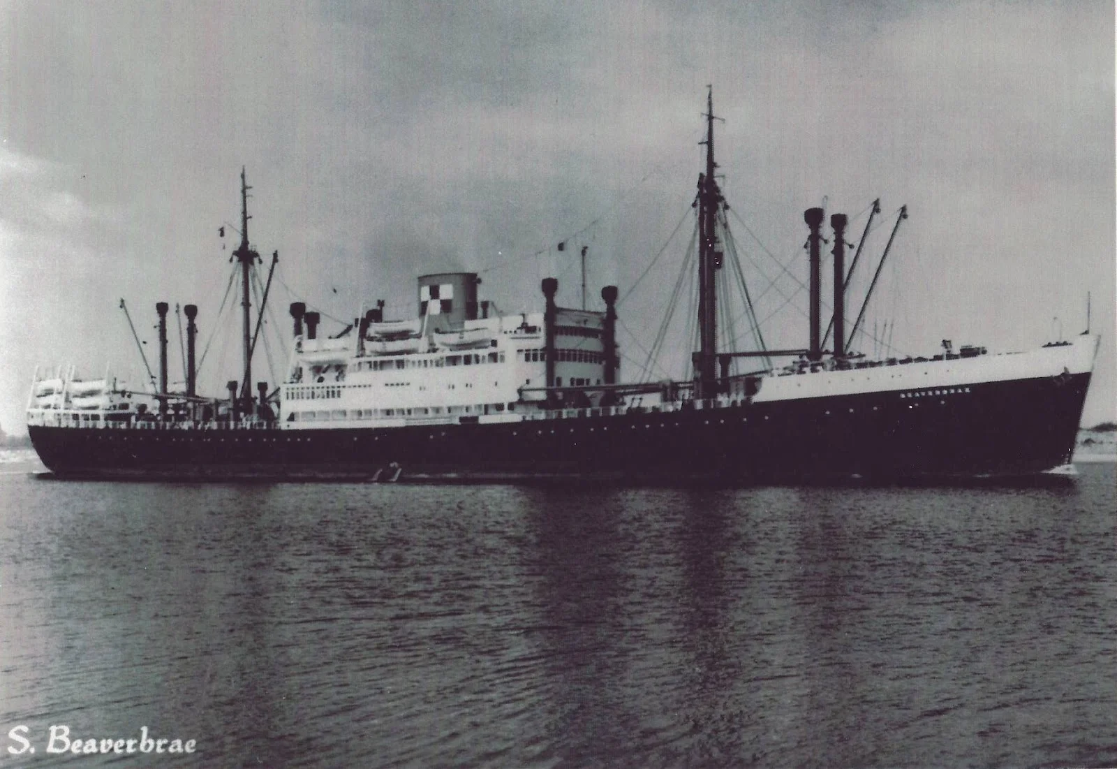 As ‘Beaverbrae’ after the war; she served as a very basic immigrant liner and cargo freighter. Image from: http://canadahistoryimmigration.blogspot.com