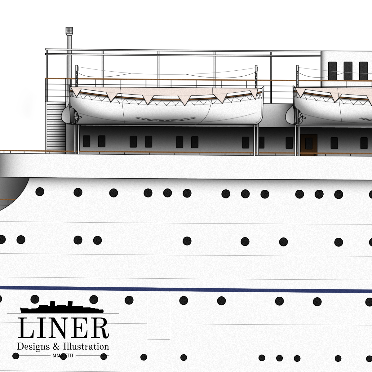 Her lifeboats were steel and were propeller-driven.