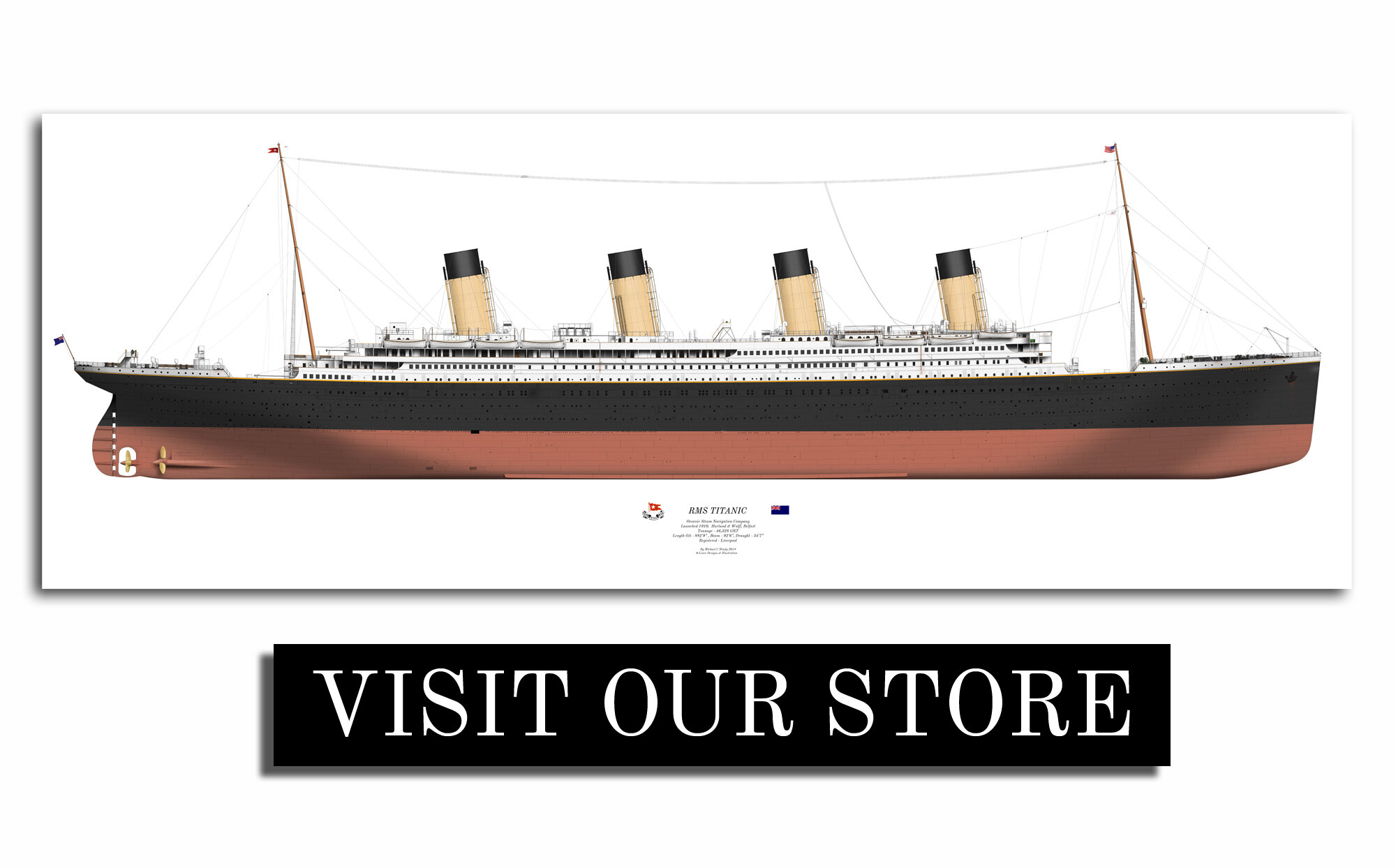Titanic At Southampton Oceanliner Designs Illustration