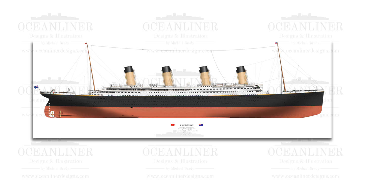 Print - RMS Titanic 1912 — Oceanliner Designs & Illustration