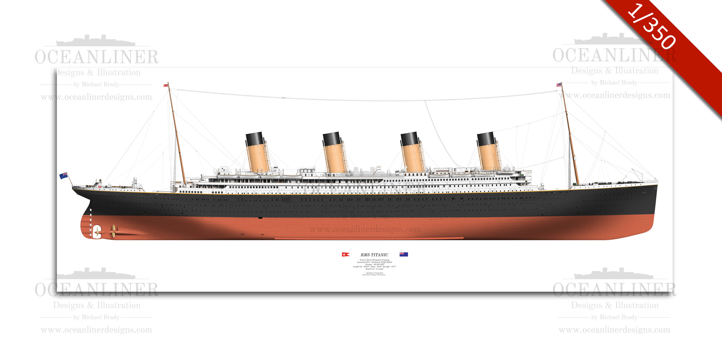 1 200 Scale Drawing RMS Titanic 1912 Ships Illustrated