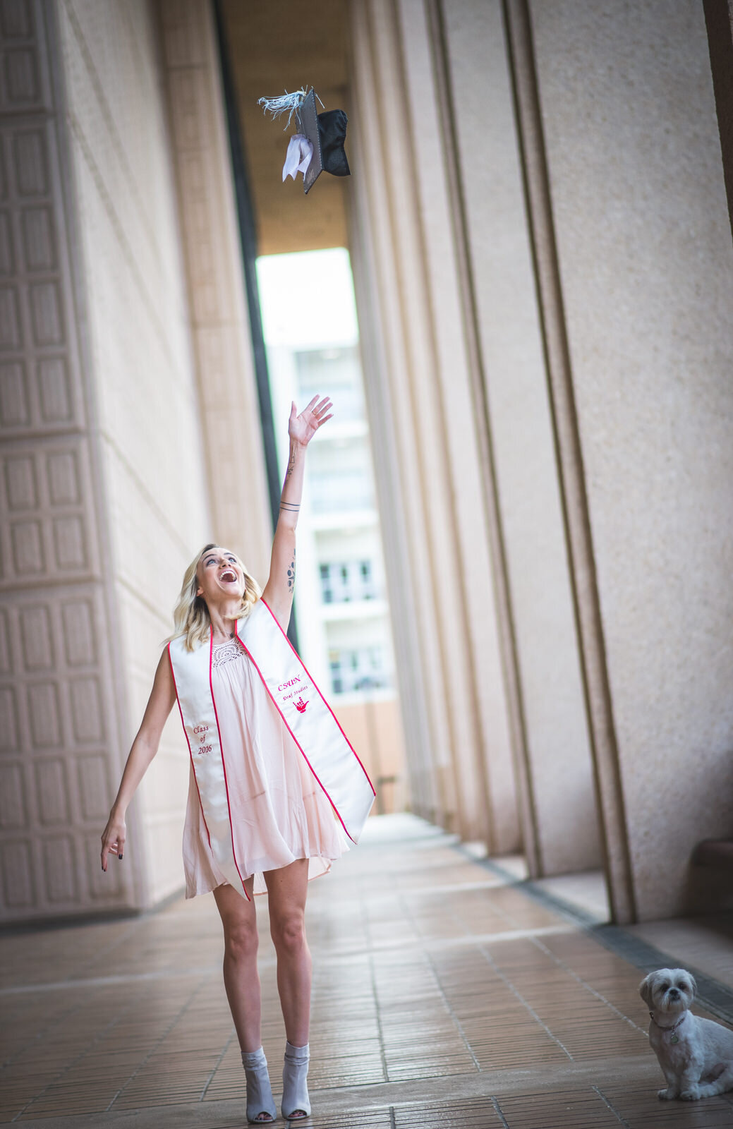 CSUN Graduation Portrait Photography Cap Throw Oviatt Library.jpg