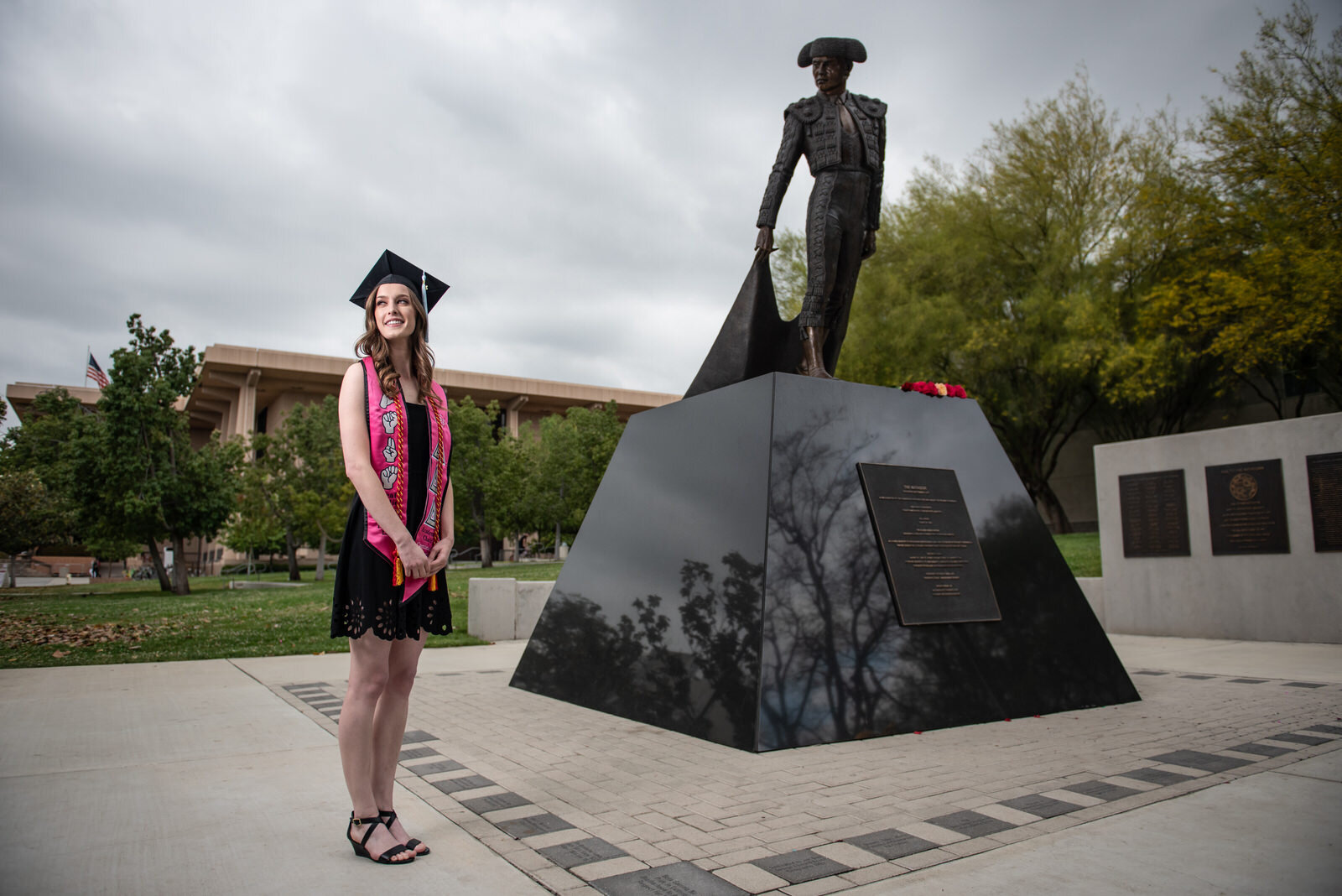 CSUN Graduation Portrait Photography Matador Statue 2.JPG