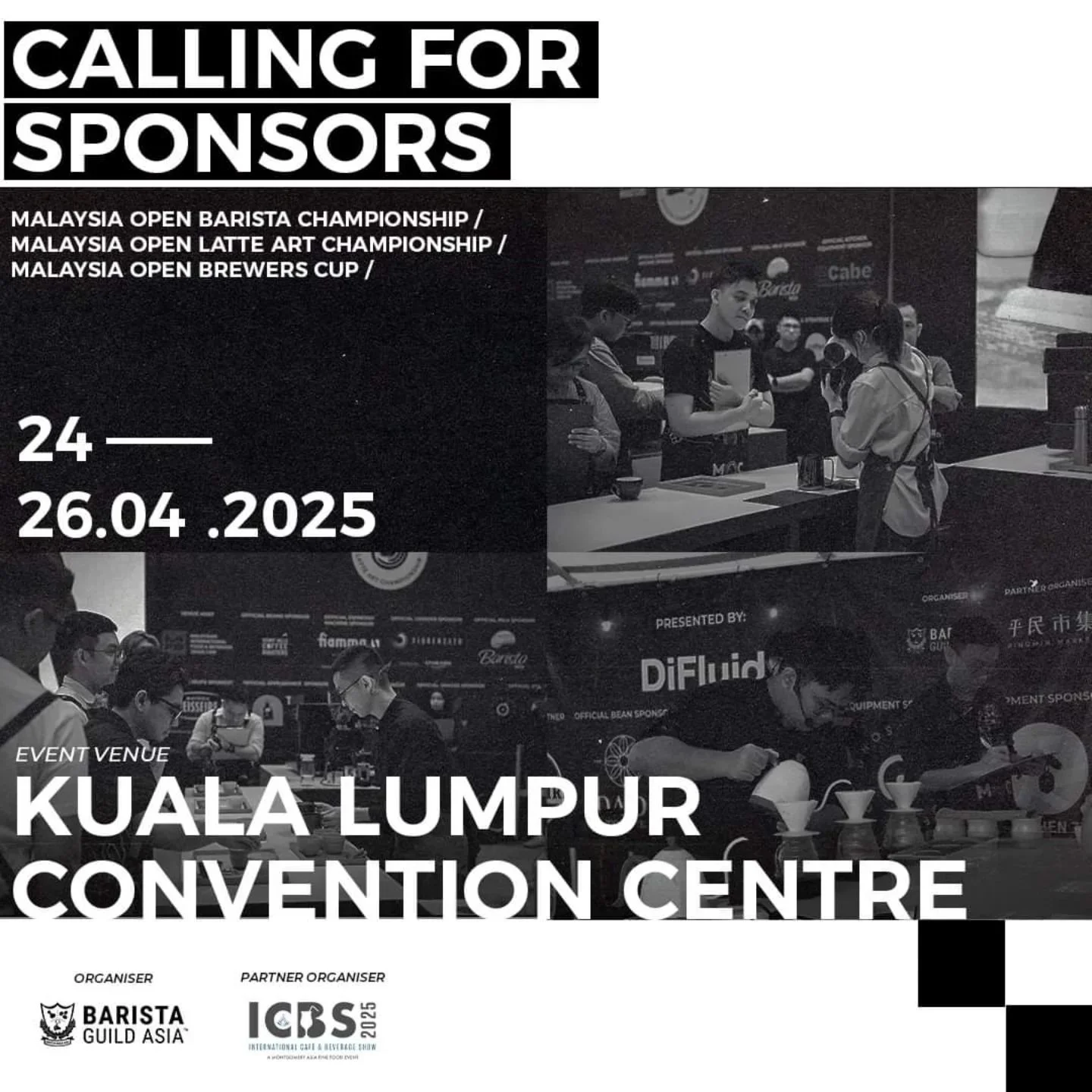 ⚠️ Sponsorship Opportunity Alert! ⚠️
We’re excited to announce that the Malaysia Open Championships 2025 will be running alongside the International Café & Beverage Show (ICBS) 2025! This grand event, featuring the Malaysia Open Bar