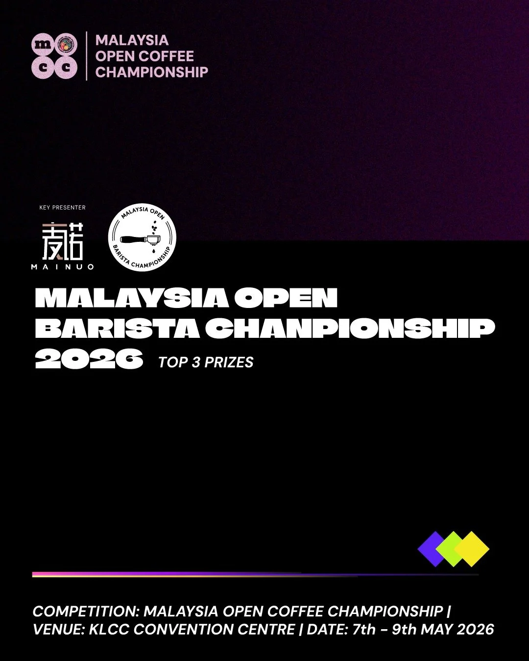 MOBC Prize Announcement

🏆☕️ The Malaysia Open Barista Championship (MOBC) 2026 prize pool is officially here!

A huge thank you to our prize sponsors 
✨ @panaxy_global_ 
✨ DiFluid 
✨ @kara_malaysia 

for supporting this year&rsquo;s championship an