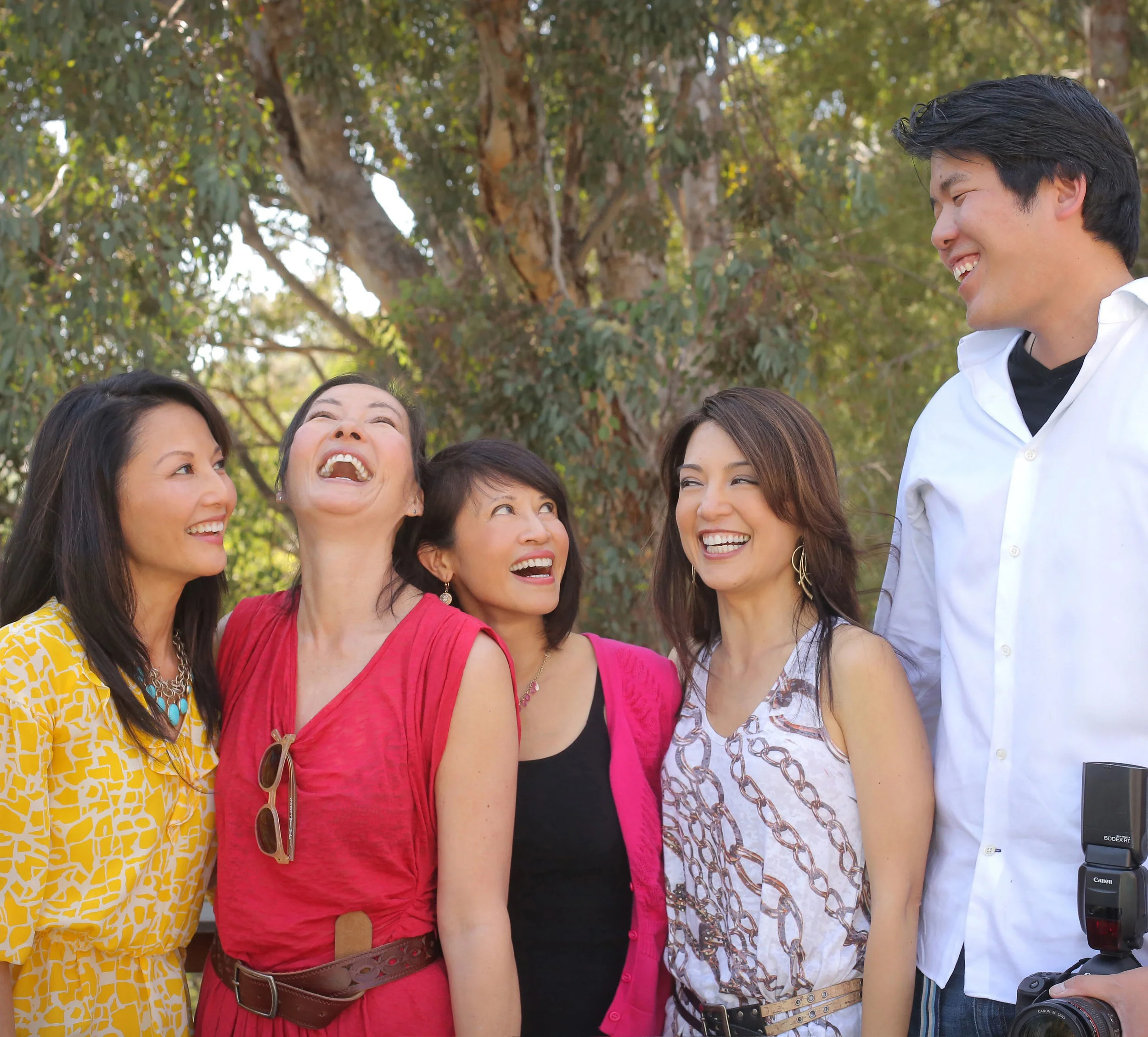 with the cast of The Joy Luck Club while photographing their 20-year reunion.