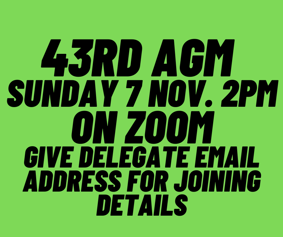 AGM ADVANCED NOTICE  - SUN 7 NOVEMBER. 2PM