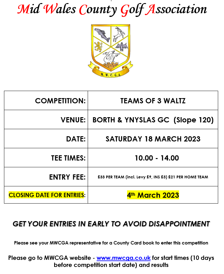 First Comp! Team of 3 Waltz at Borth &amp; Ynyslas GC - 18 March 2023