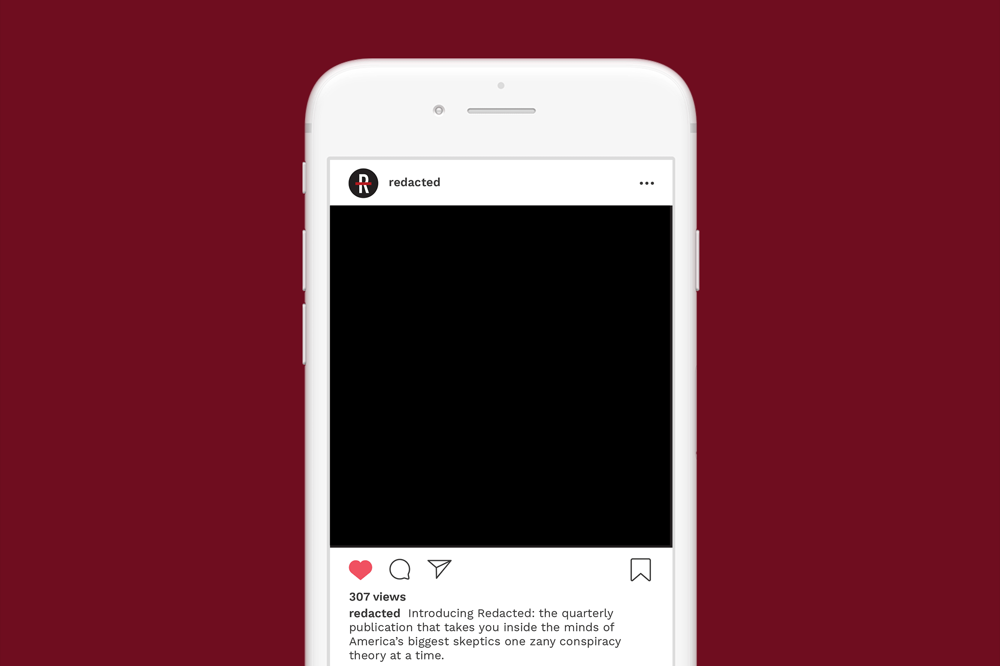The Redacted logo animation and the pull-tab box cover use the same sweeping motion to convey information being hidden and revealed.
