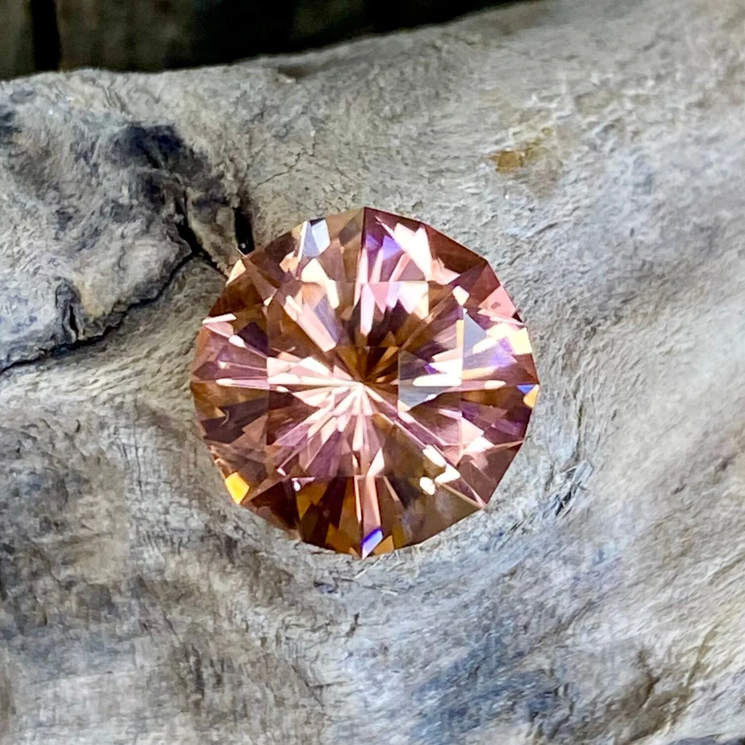 Round pink tourmaline gemstone
