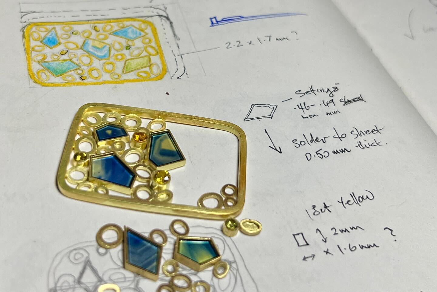 Brooch &ldquo;Box of Treasure&rdquo; recently shown as part of Memories Are Made Of This exhibition @sarahmyerscoughgallery 

These working sketches and ideas are an important part of my design process. Many hours are spent on this before starting to