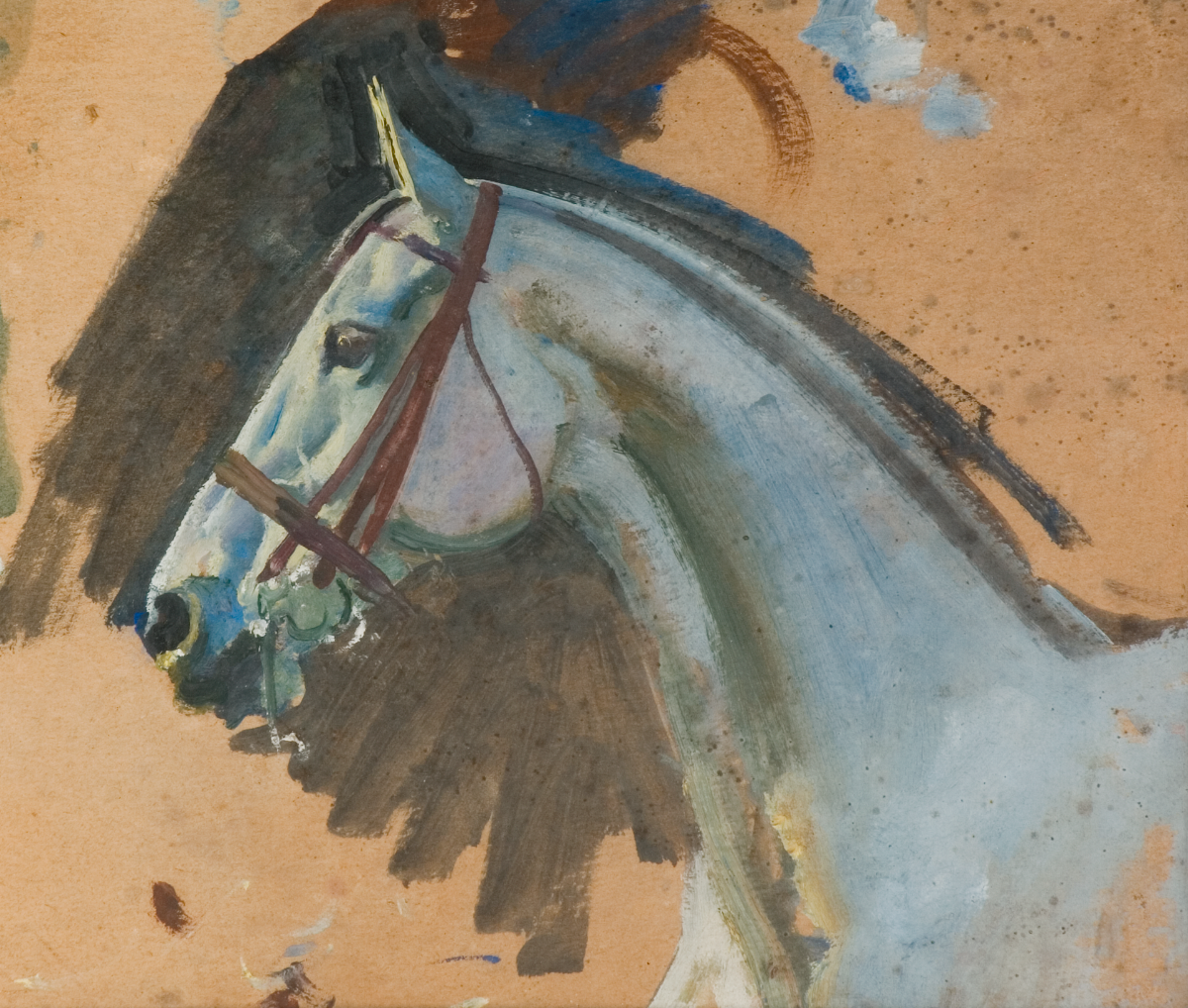 Extract from 'Studies of a Grey Mare's head' © 'The Estate of Sir Alfred Munnings'