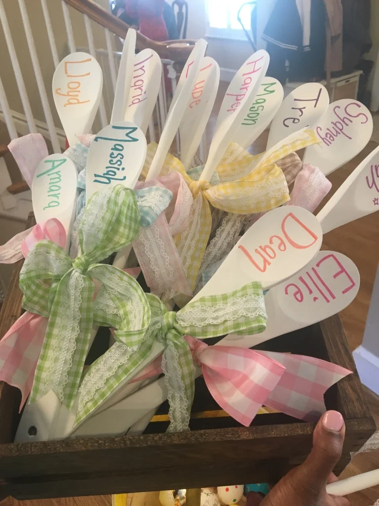 Everyone got a personalized wooden spoon for the Easter Egg Roll! &nbsp;See more on how I created the spoons here.&nbsp;
