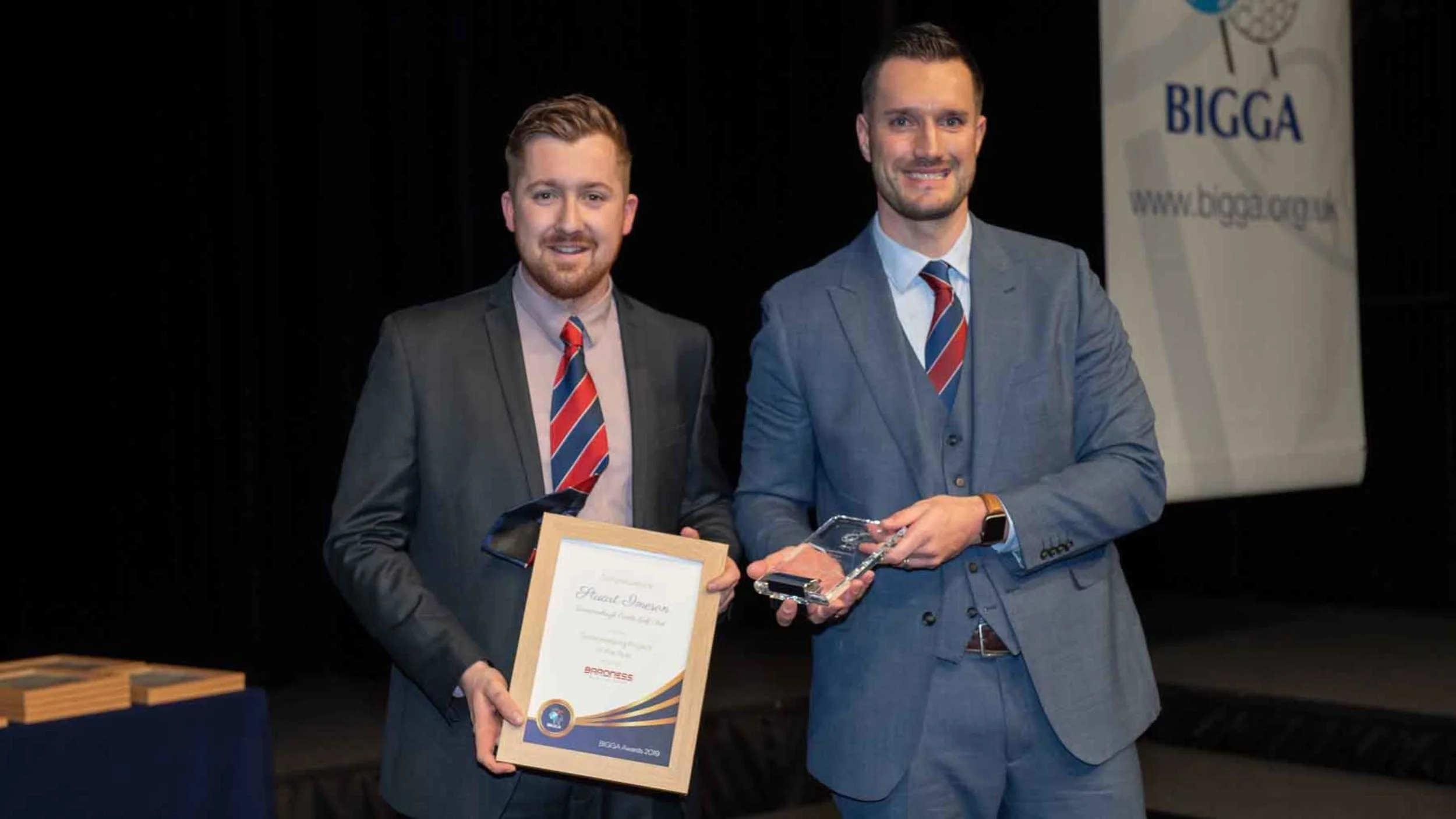 Stuart - Receiving his award with Adam from Baroness, we all know Stu should of had a tie clip on haha!