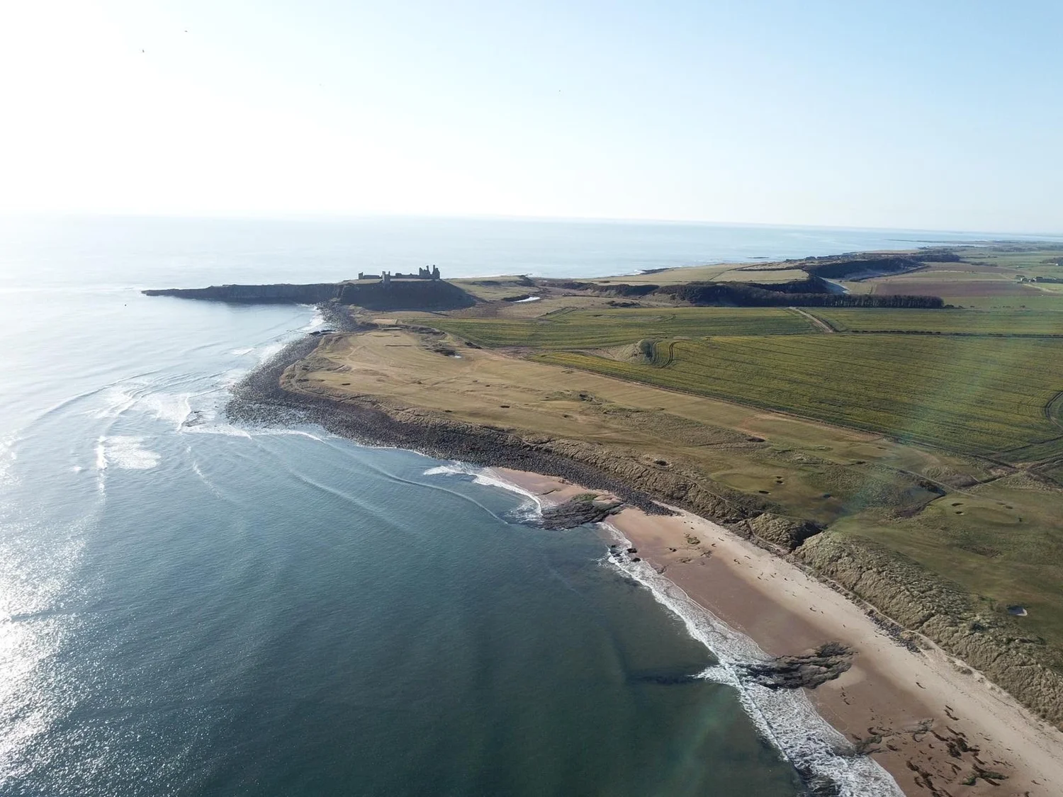 Aerial of the coastline at Embleton Bay