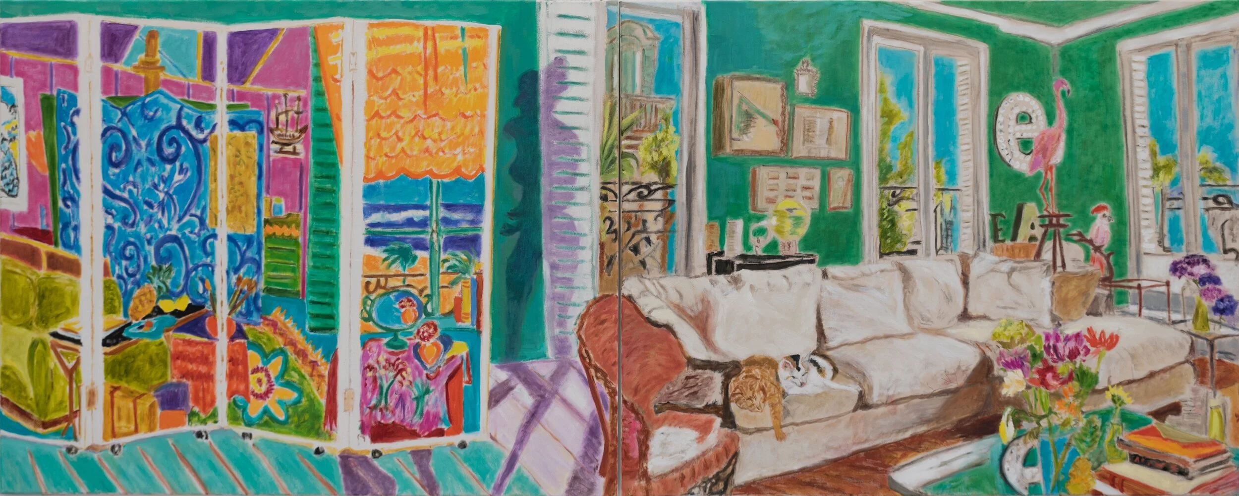Susanne Kamps, Behind the Screen , 2019, Oil on Canvas
