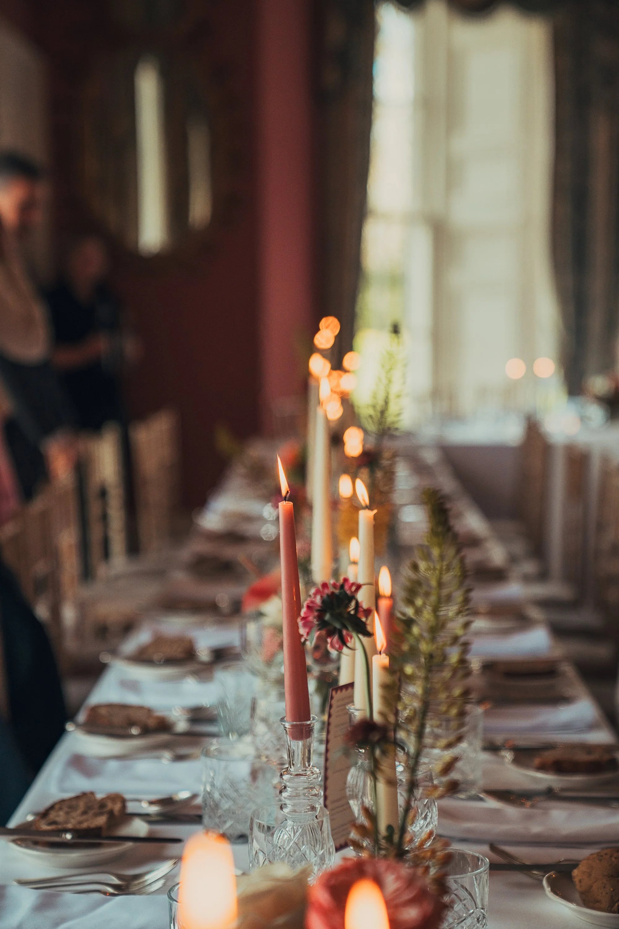 wedding-table-setup-candles-pale-pink-winton-castle.jpg