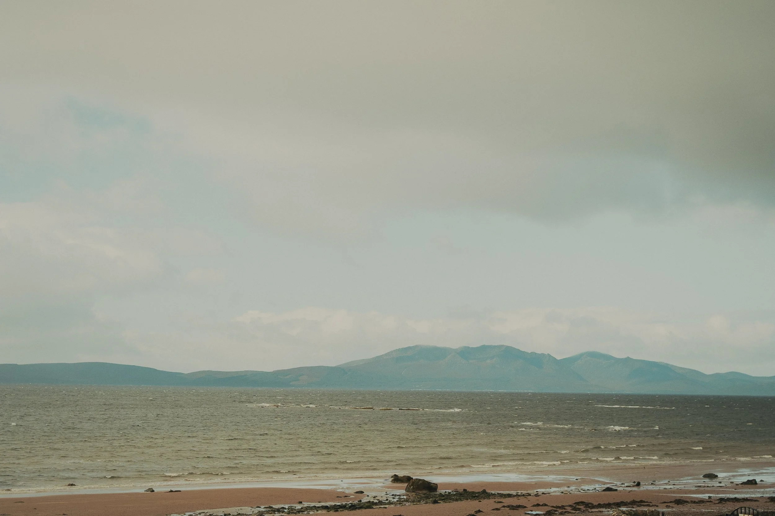 View towards the Isle of Arran from Seamill Hydro on the Ayrshire coast