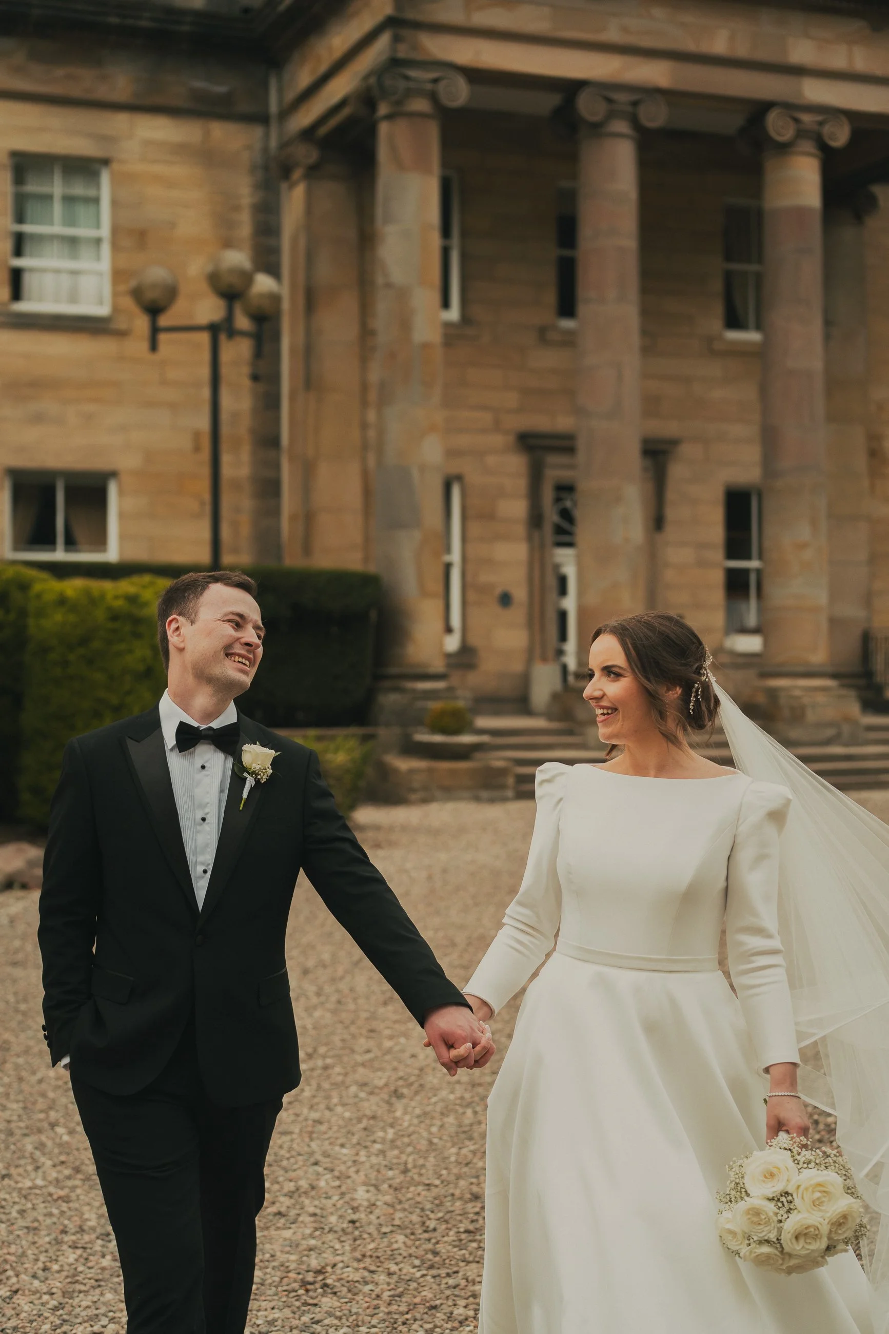 Alyssa and Ian together on the driveway at Balbirnie House