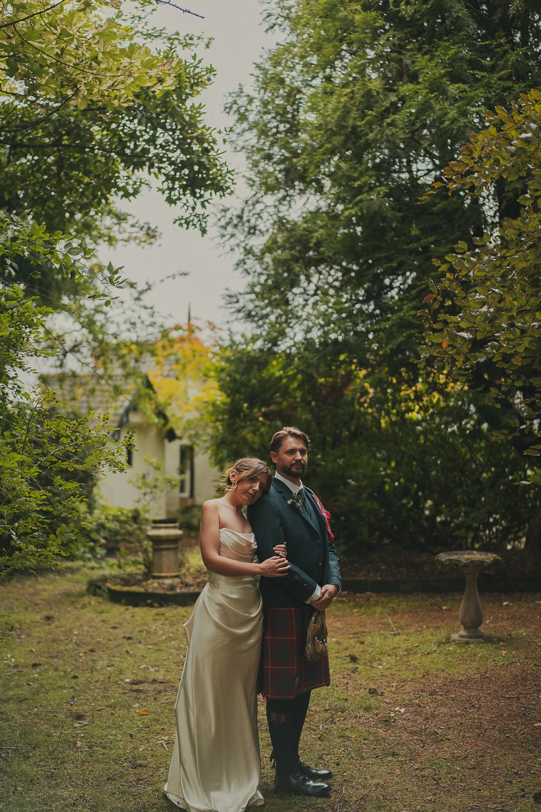 Portrait of Becca and Joe during their Scottish Highlands wedding in Drumnadrochit