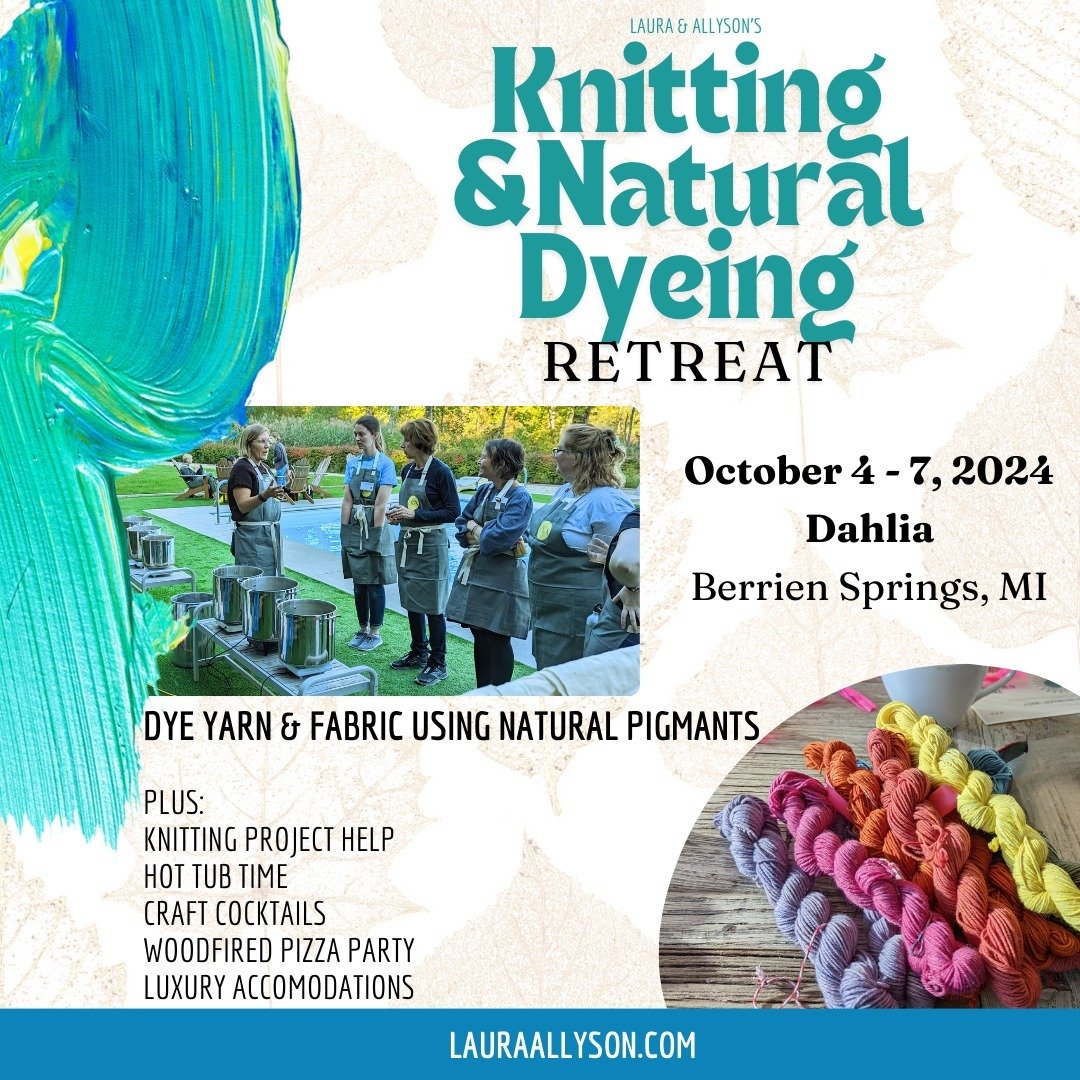 📣 It's Fall Retreat Launch Day! ⁠
⁠
We've got 2 retreat weekends coming up this October and we'd LOVE to see you there! ⁠
⁠
First up we'll be knitting &amp; naturally dyeing yarn with the help of dyeing expert @xo_goose and with beautiful @kebournew