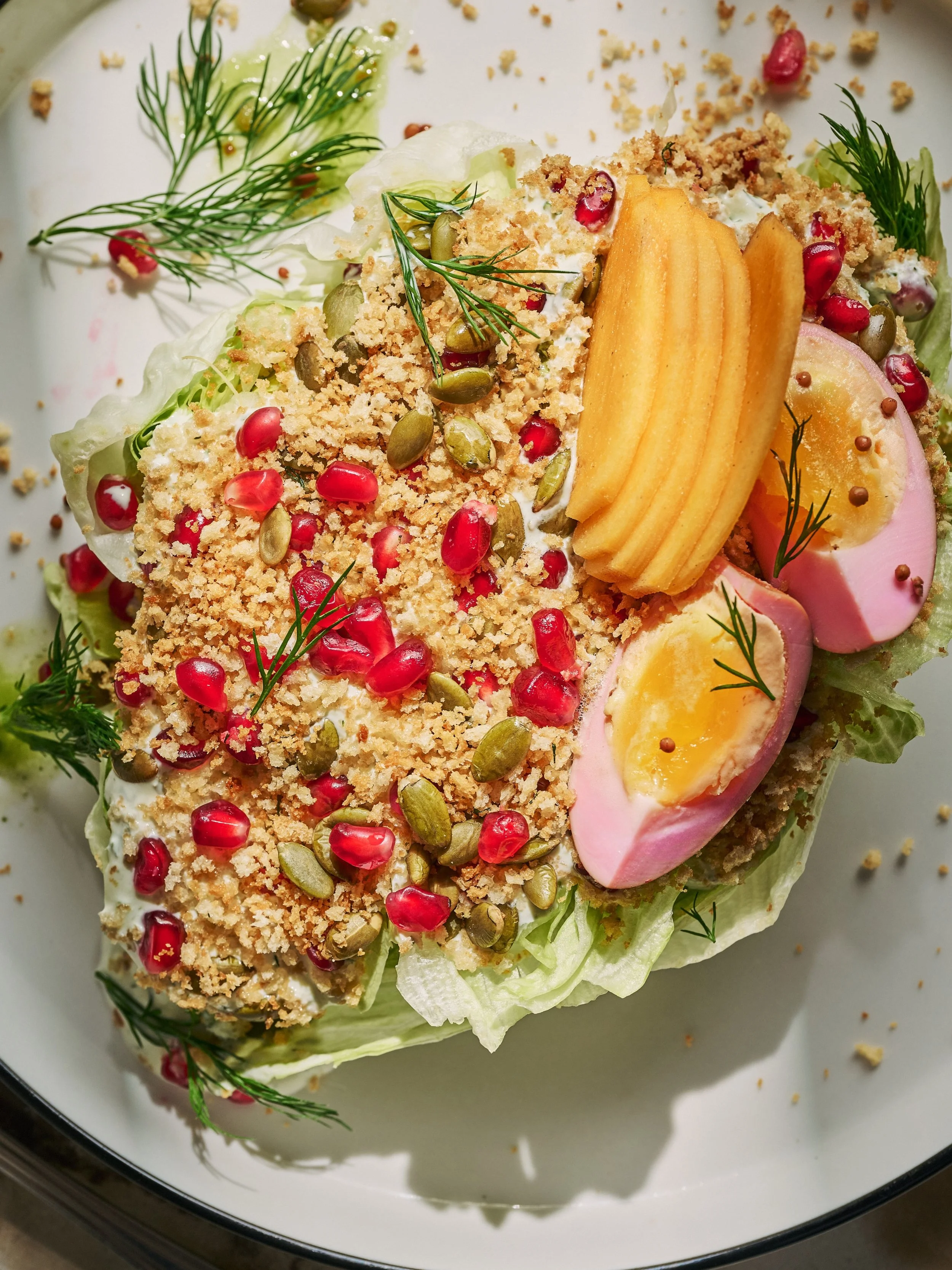 The salad of our dreams . . and our daydreams 💭🥬✨

Crunchy, creamy, pickled duck eggs &amp; absolutely worth thinking about all day 😮&zwj;💨 🥗 🍴

Come get your fix at dinner tonight 😉

#datenightyyz #todoontario #BukaAfterDark 
#dishedTO #6ixea