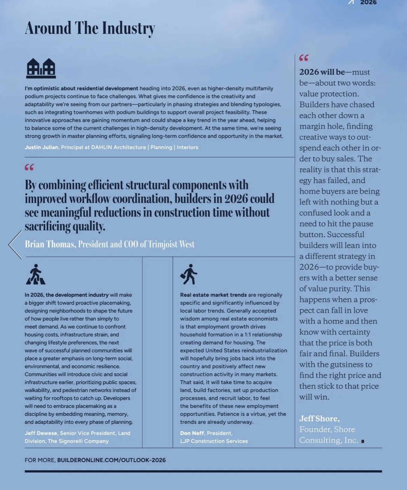 Brian Thomas quoted in Builders Magazine