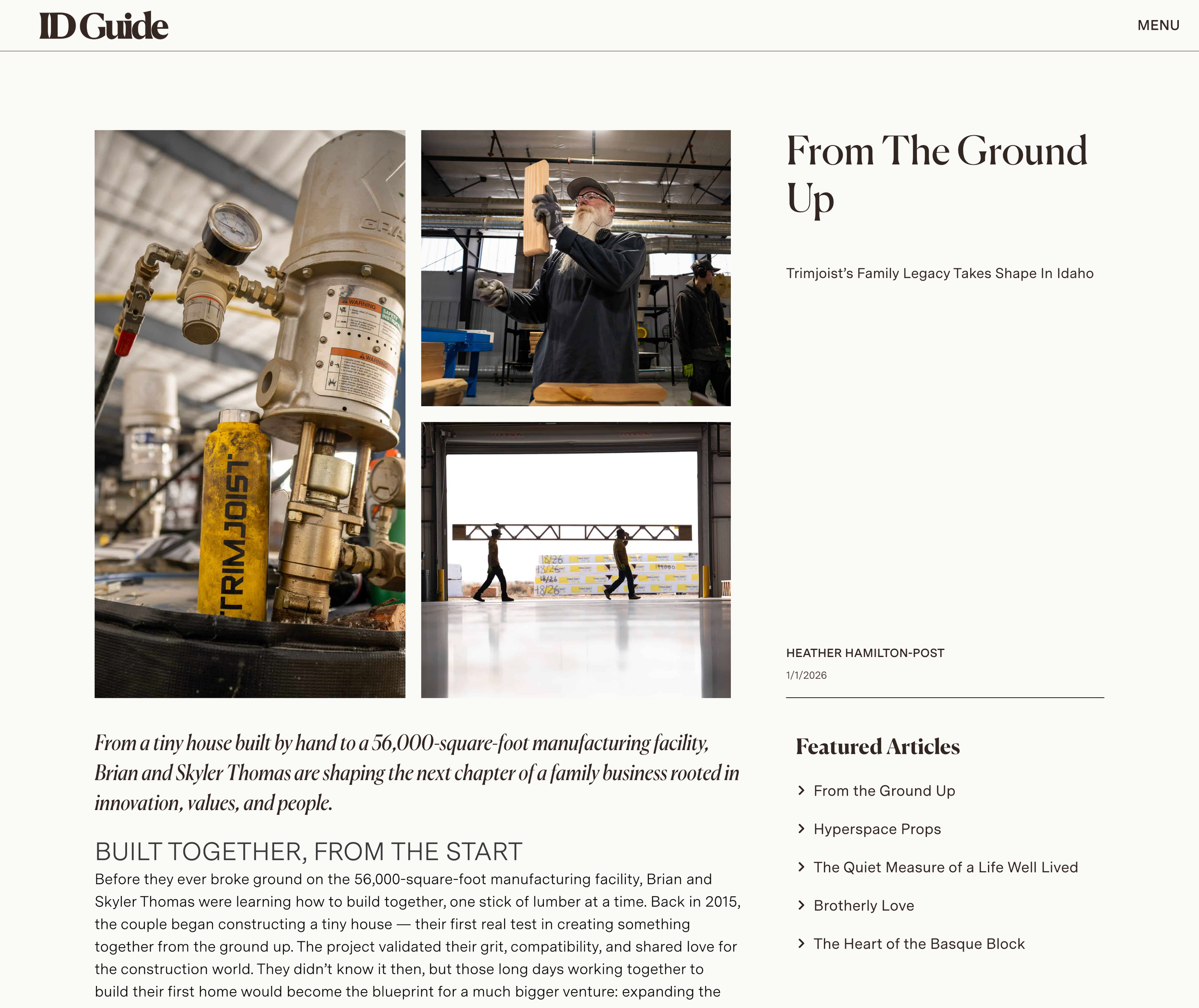 From the Ground Up: Trimjoist Featured as Cover Story in ID Guide