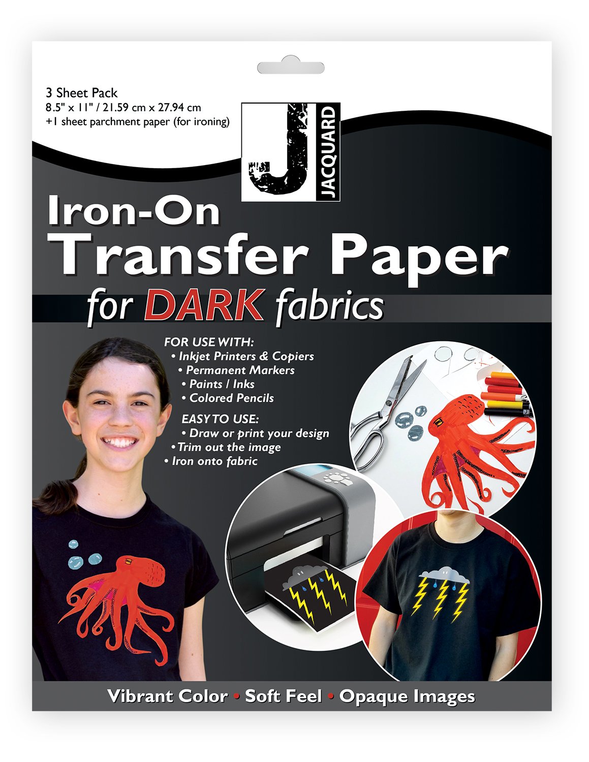 Iron On Heat Transfer Paper for Inkjet Printers - Dark Color