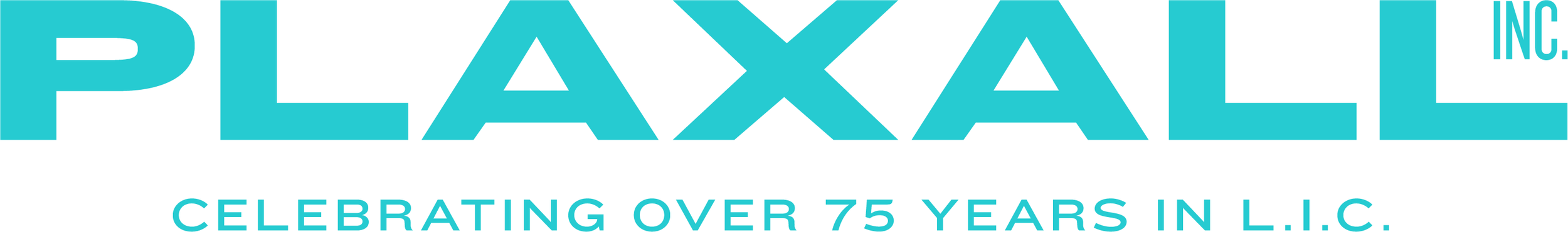 Plaxall Logo Teal 75 Years.png