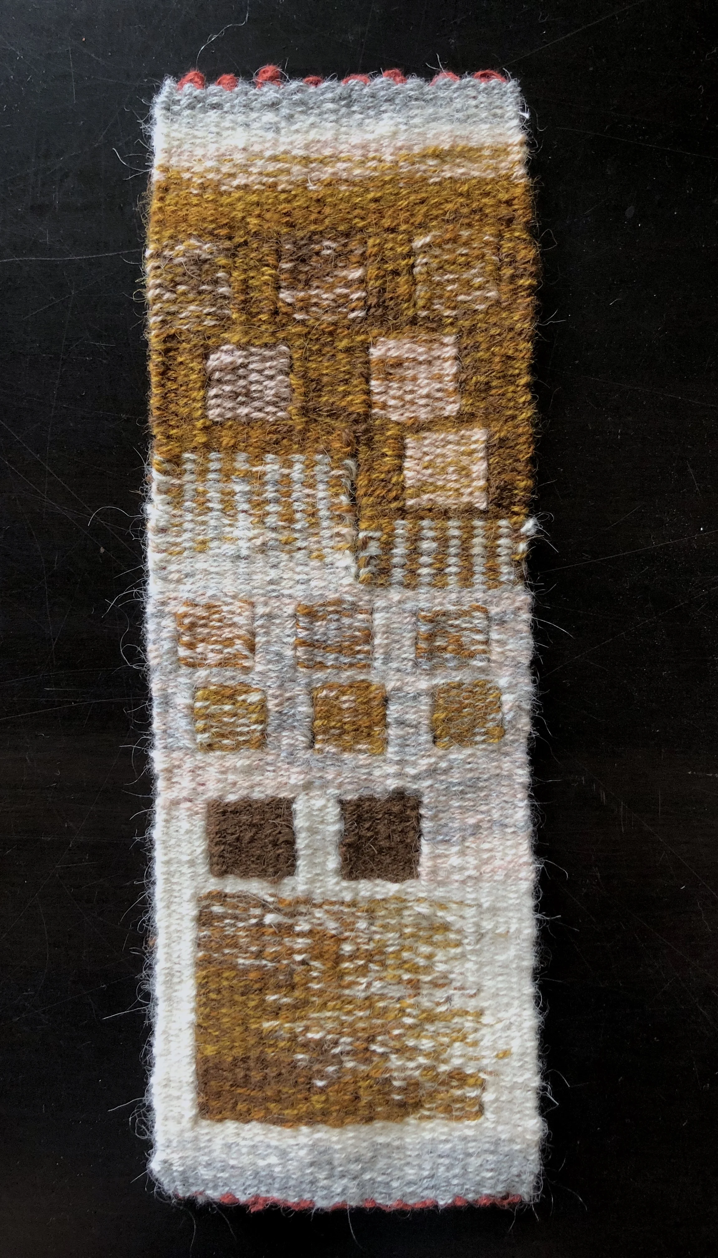 Transparency Sample I, 2019. Linen and wool. 5” x 13.5”.