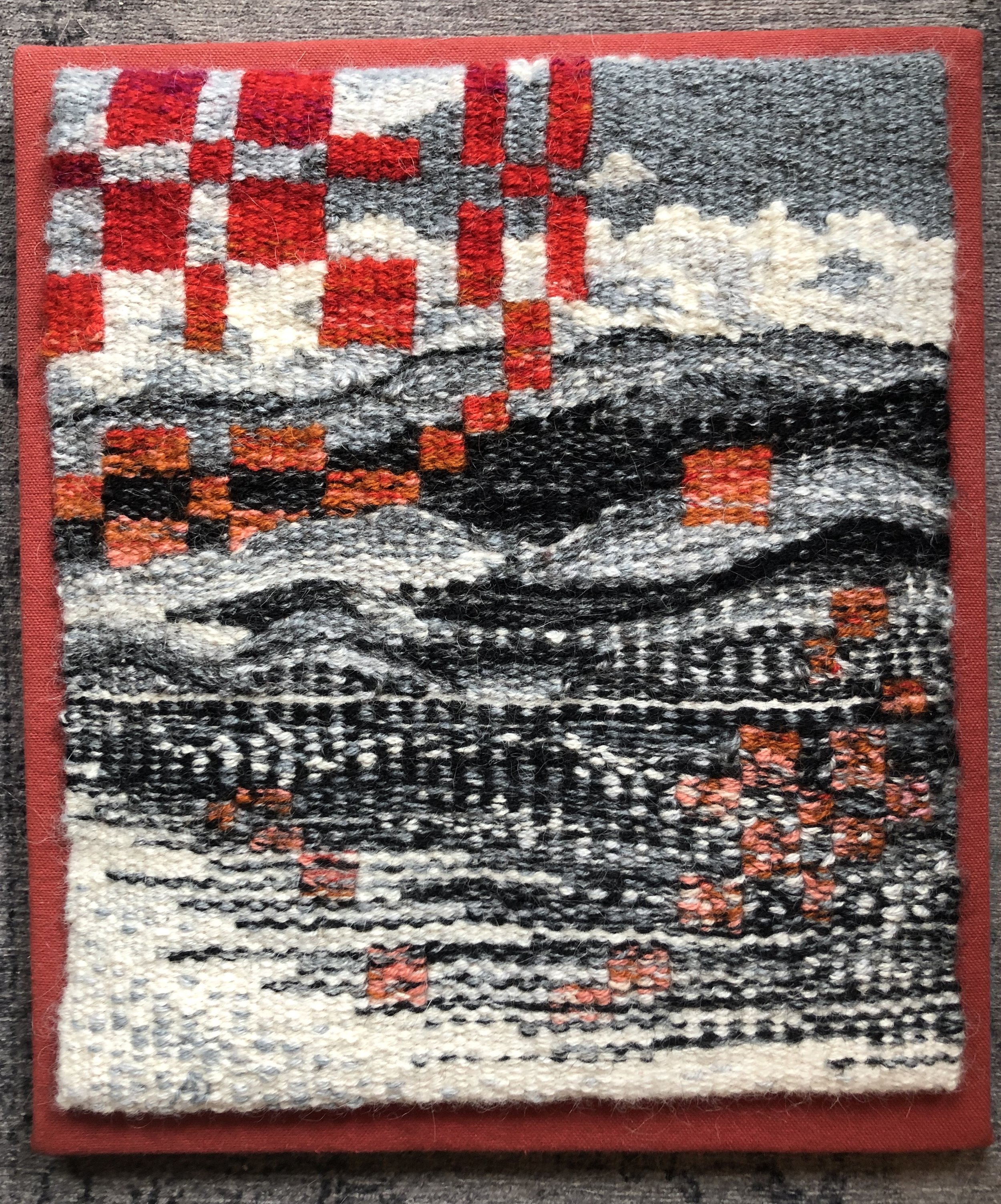   Roses , 2019. Cotton warp and wool weft. 10.5” x 13”. 