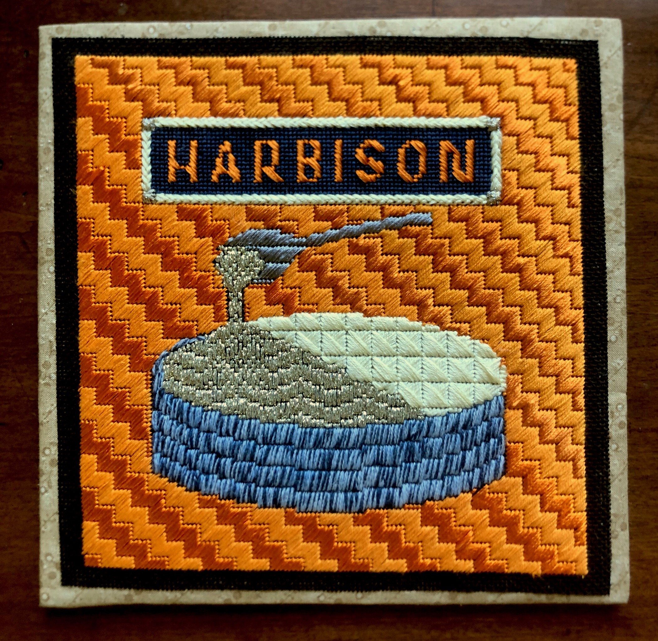   Harbison,  2020. 6.75” x 6.75”. Various fibers on needlepoint canvas. 