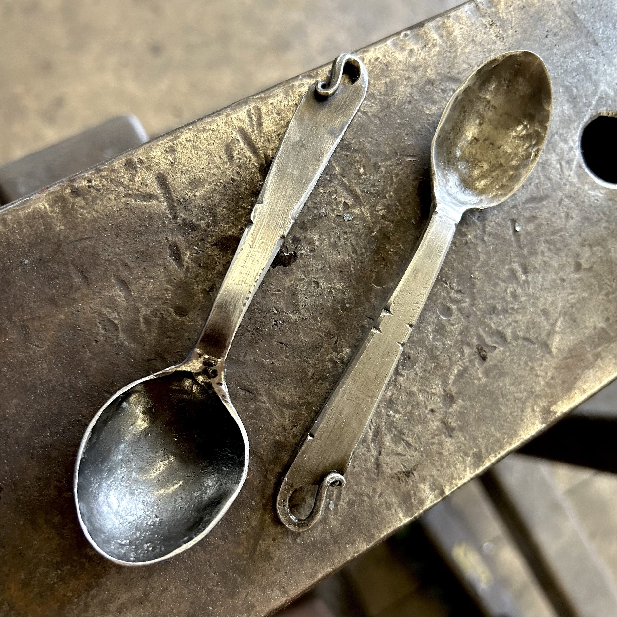  Spoons, 2023. Forged and filed mild steel. 