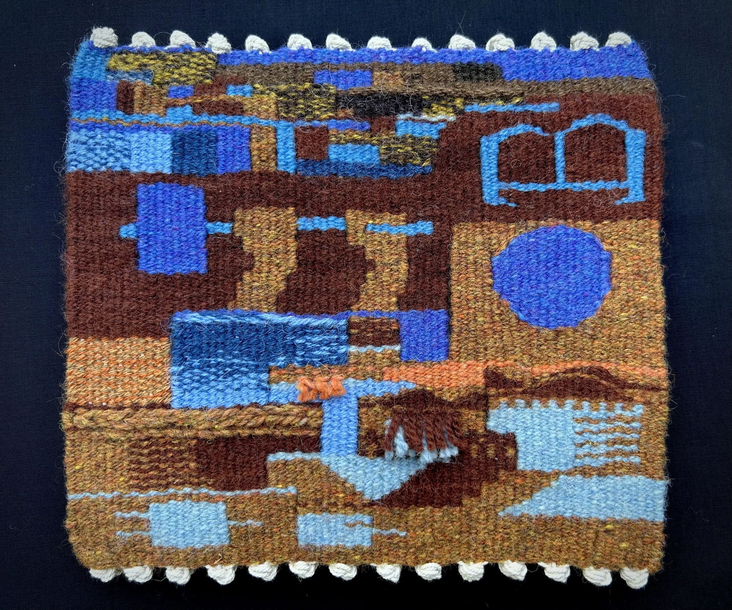   Luddite Sampler,  2026. Cotton warp and wool weft. 10” x 9.5”. 