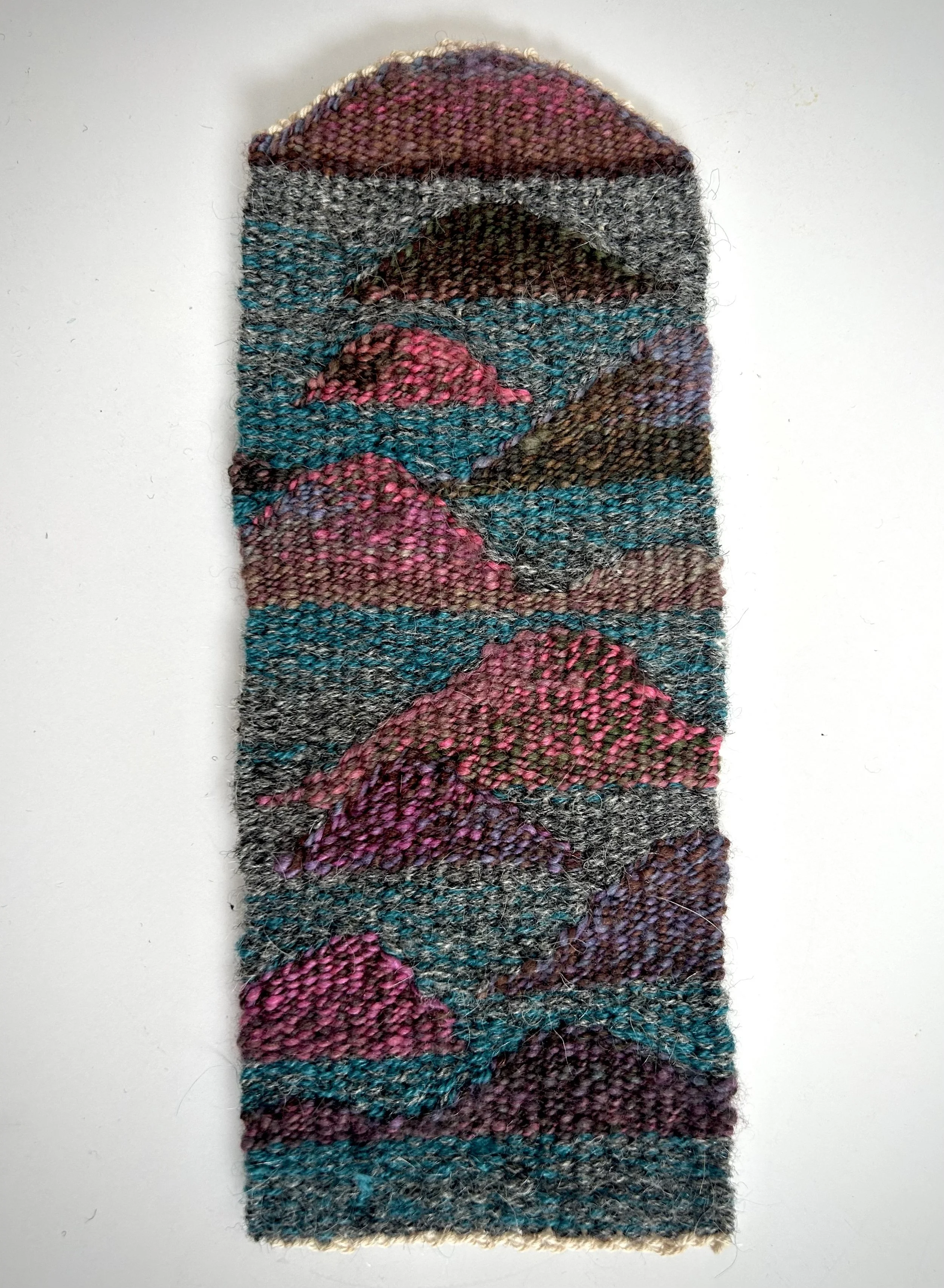   12 Hills,  2025. Cotton warp, commercial and handspun wool weft. 