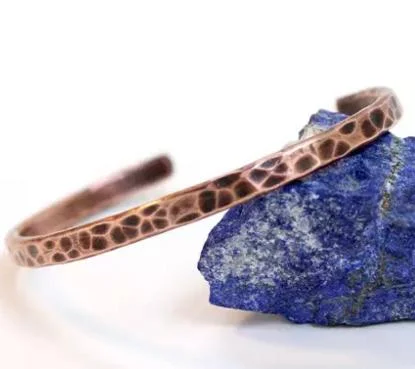 Heavily Hammered Textured Zinger Cuff