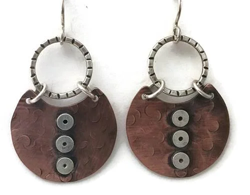 Silver + Copper Earrings