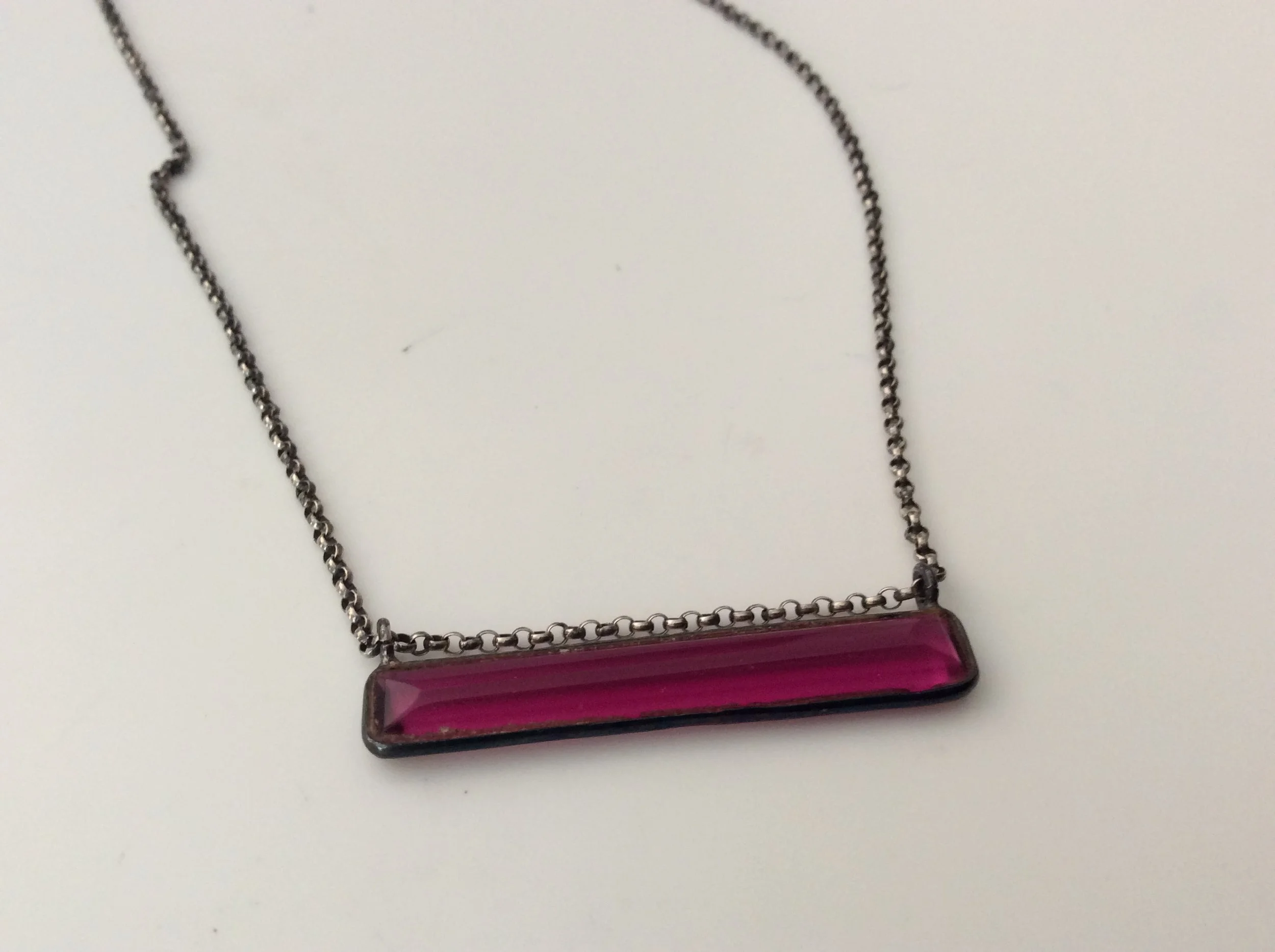 Ruby Quartz Bar Necklace