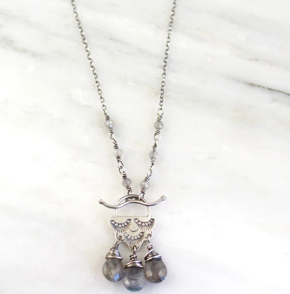 Wanderer Raindrop Labradorite Toggle Necklace