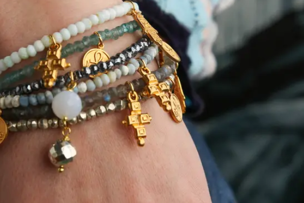 Fortune Charm Bracelet Pink Opal Model.png